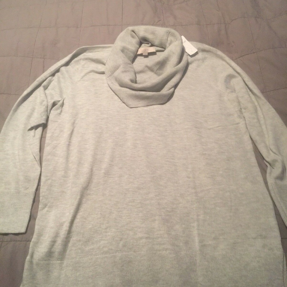 NWT Ann Taylor Loft Heather Gray Cowl Neck Sweater